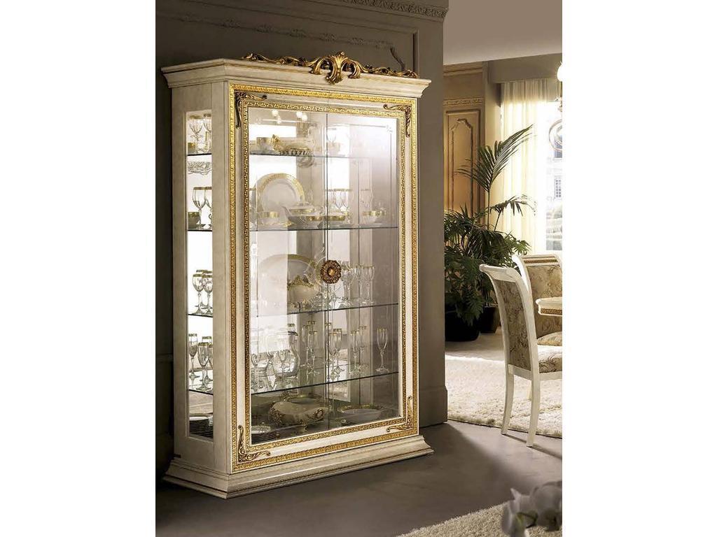 Arredo Classic: Leonardo: витрина 2-х дверная с короной (слоновая кость)