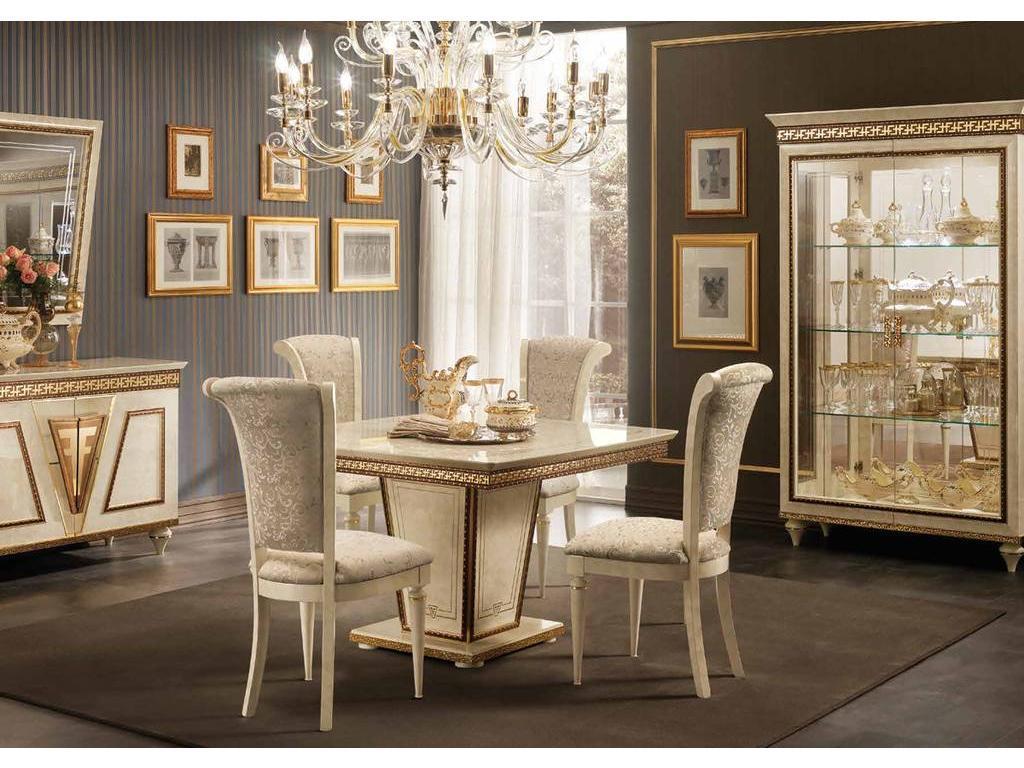 Arredo Classic: Fantasia: стол обеденный 120см раскладной (слоновая кость, золото)