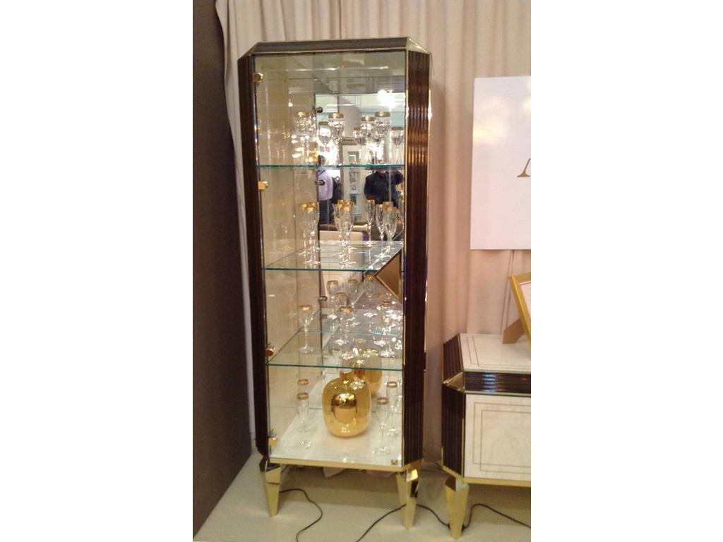 Arredo Classic: Diamante: витрина 1 дверная левая/правая (слоновая кость, вяз, золото)