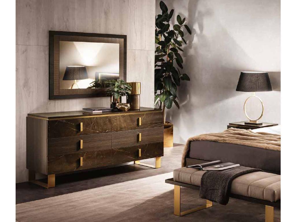 Arredo Classic: Essenza: комод 6 ящ. (венге, коричневый, золото)