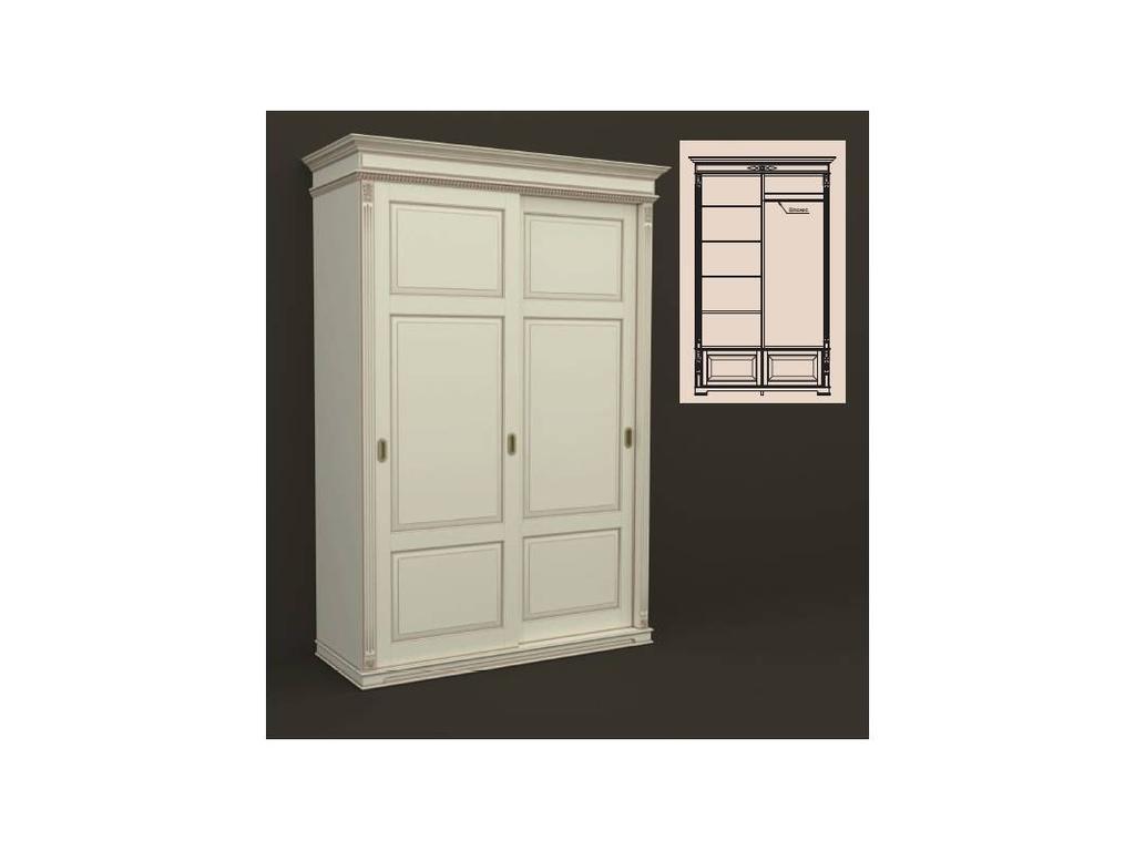 Arco: Decor: шкаф 2-х дверный 180см (беж, коричневая патина)
