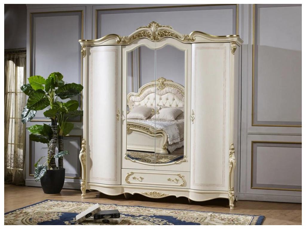 FurnitureCo: Джульетта: шкаф 4 дверный  (бежевый)