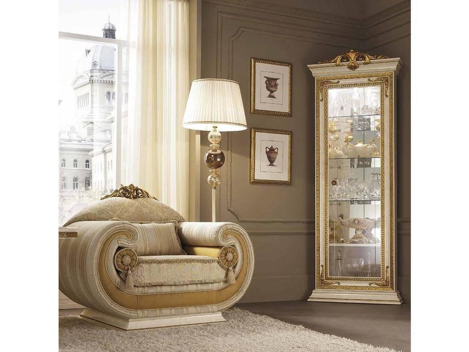 Arredo Classic: Leonardo: витрина угловая с короной (слоновая кость)