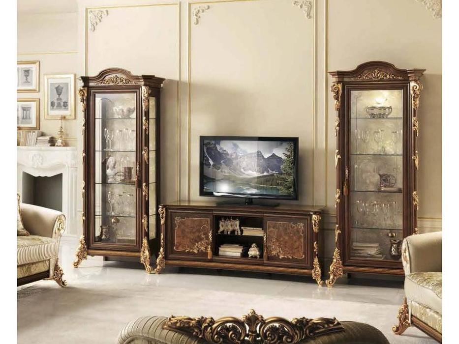 Arredo Classic: Sinfonia: витрина 1 дверная левая/правая (орех, золото)