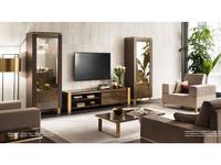 Arredo Classic: Essenza: стенка в гостиную (венге, коричневый, золото)