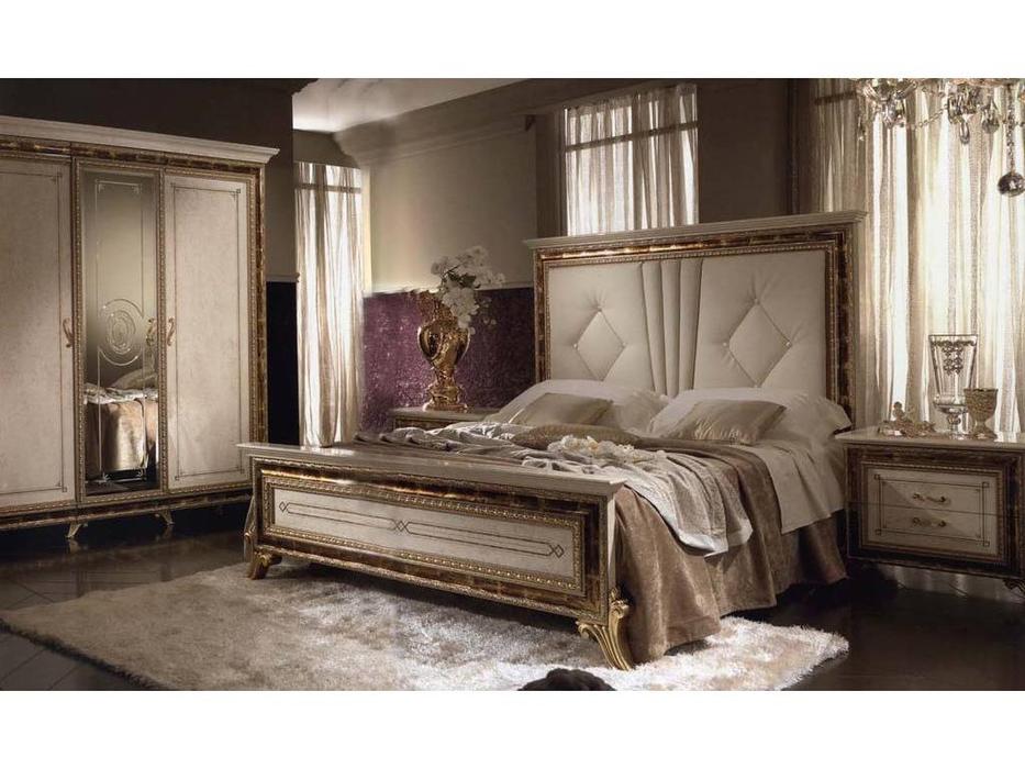 Arredo Classic: Raffaello: кровать 180/200х200 ткань (слоновая кость, золото)