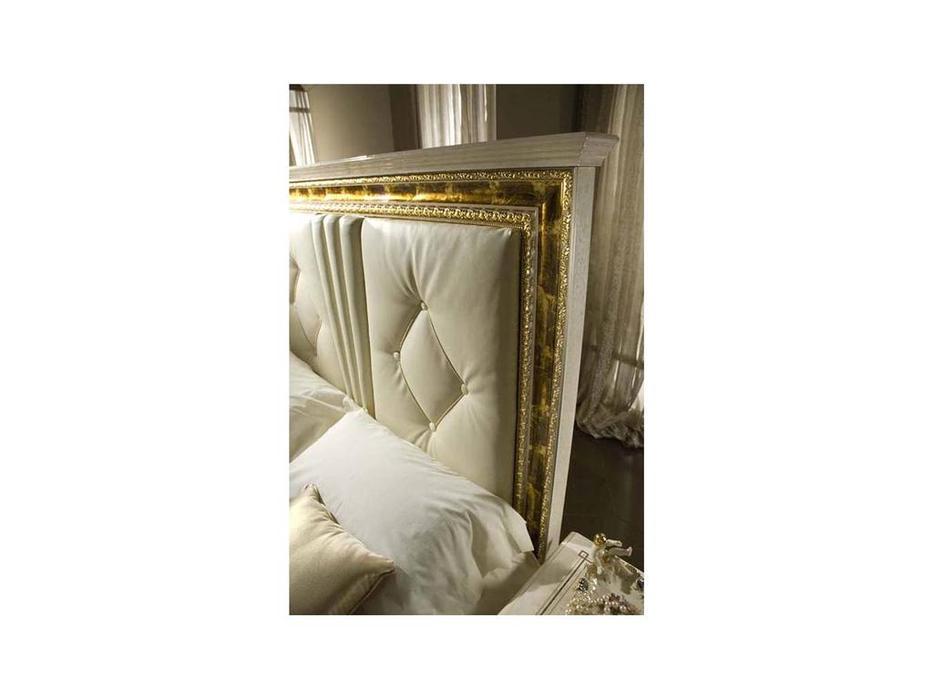 Arredo Classic: Raffaello: кровать 180/200х200 ткань (слоновая кость, золото)