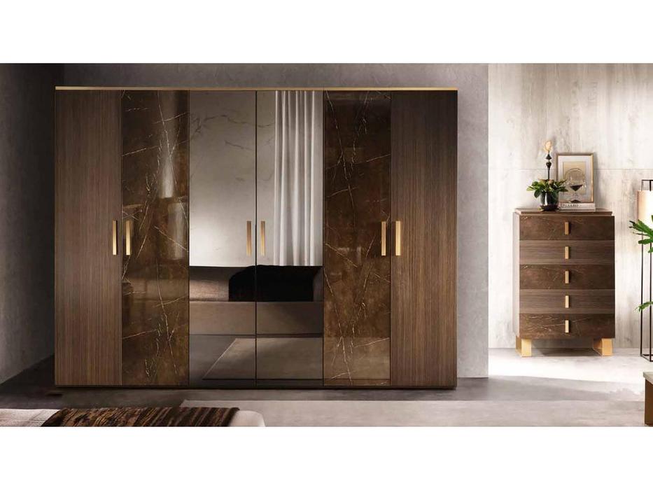 Arredo Classic: Essenza: шкаф 6-ти дверный (венге, коричневый, золото)