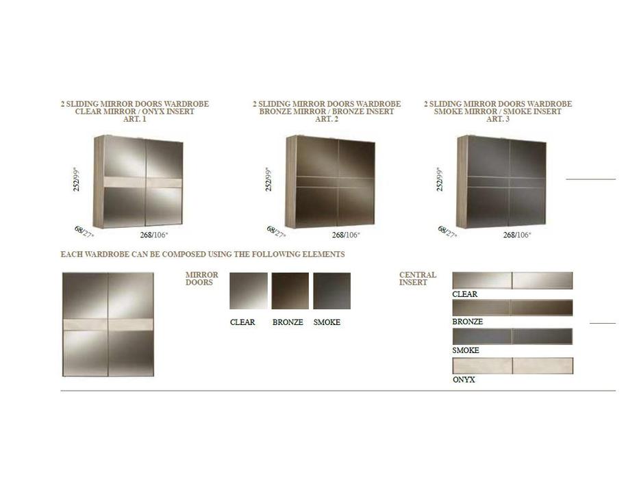 Arredo Classic: Luce: шкаф купе 2 дверный зеркальный  (светлый)