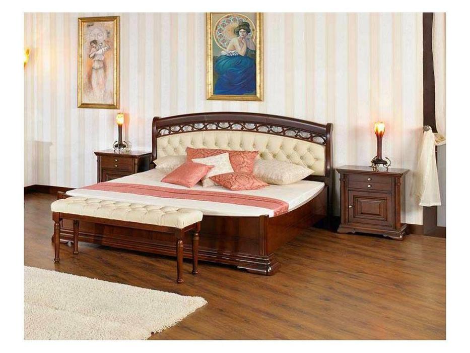 Mobex Мобекс: Элеганс: кровать 160х200 NTA (орех, кожа)