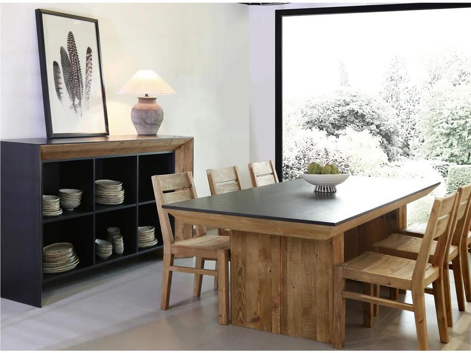 Mobilier de Maison: Wooden Vintage Loft: стол обеденный  не раскладной (дуб, черный)