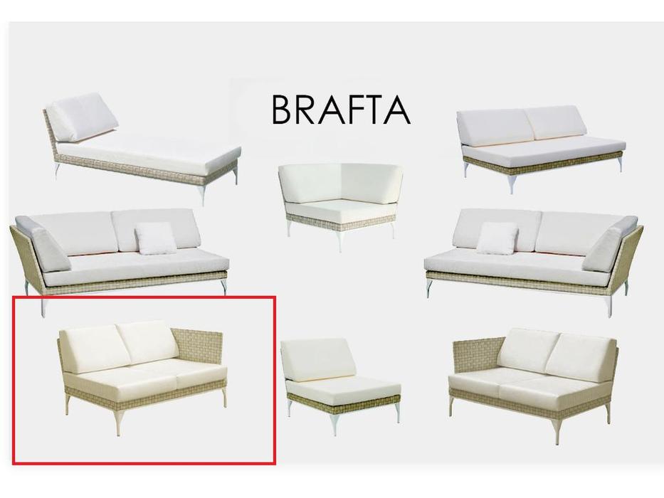 Skylinedesign: Brafta: модуль  с подлокотником правый (Seashell)