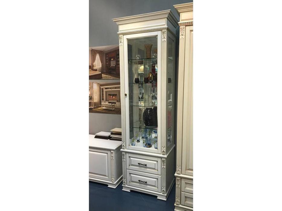 Arco: Decor: витрина 1 дверная правая  (белый, патина)