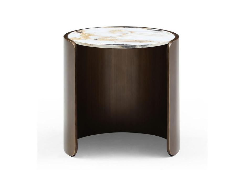 ESF: стол журнальный  (белая керамика, бронзовый)