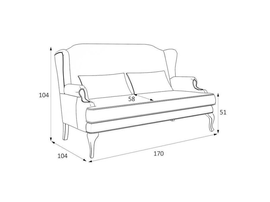 LAtelier Du Meuble: Френсис: диван 2 местный  (серый клетка, черный)