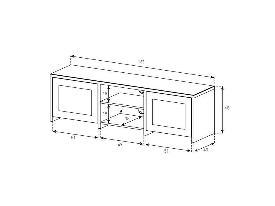 Sonorous: LB 1620: тумба под телевизор  (черное стекло, черный)