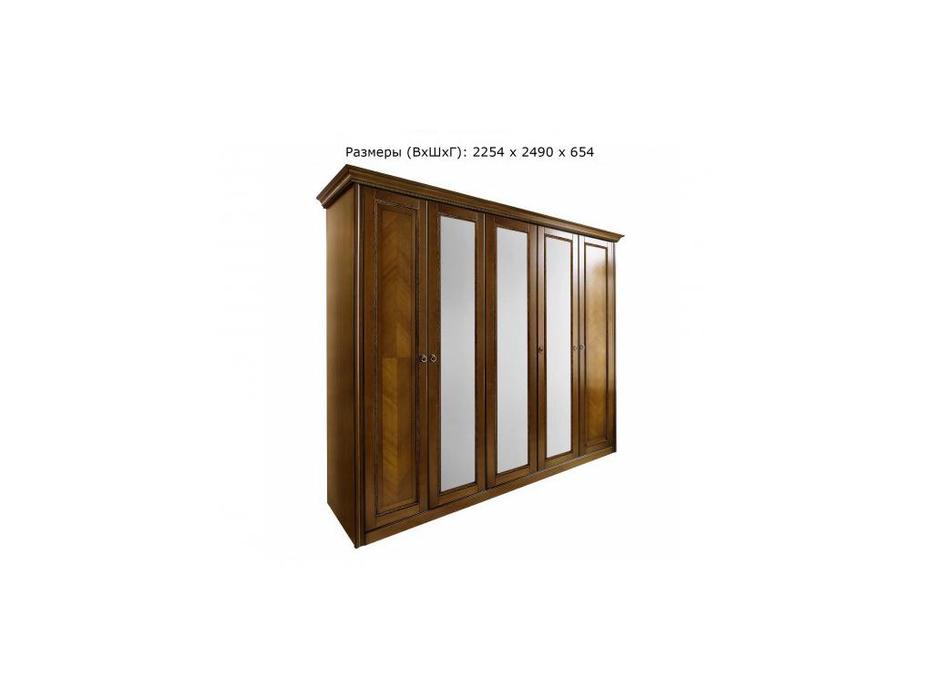 Timber: Палермо: шкаф 5 дверный с зеркалами  (орех)