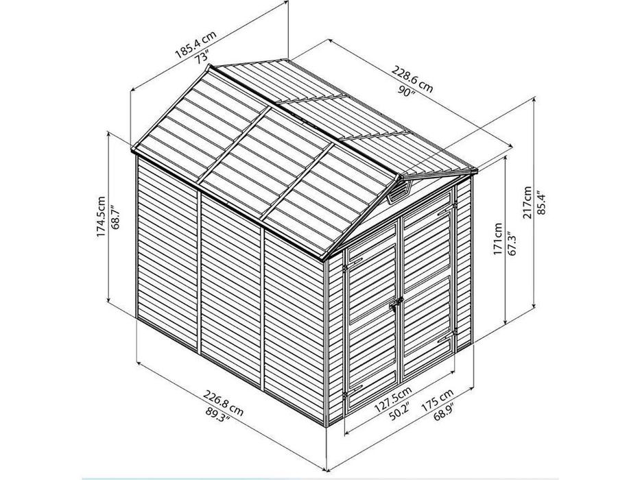 Palram: Canopia: сарай хозяйственный SkyLight 6x8 (коричневый)