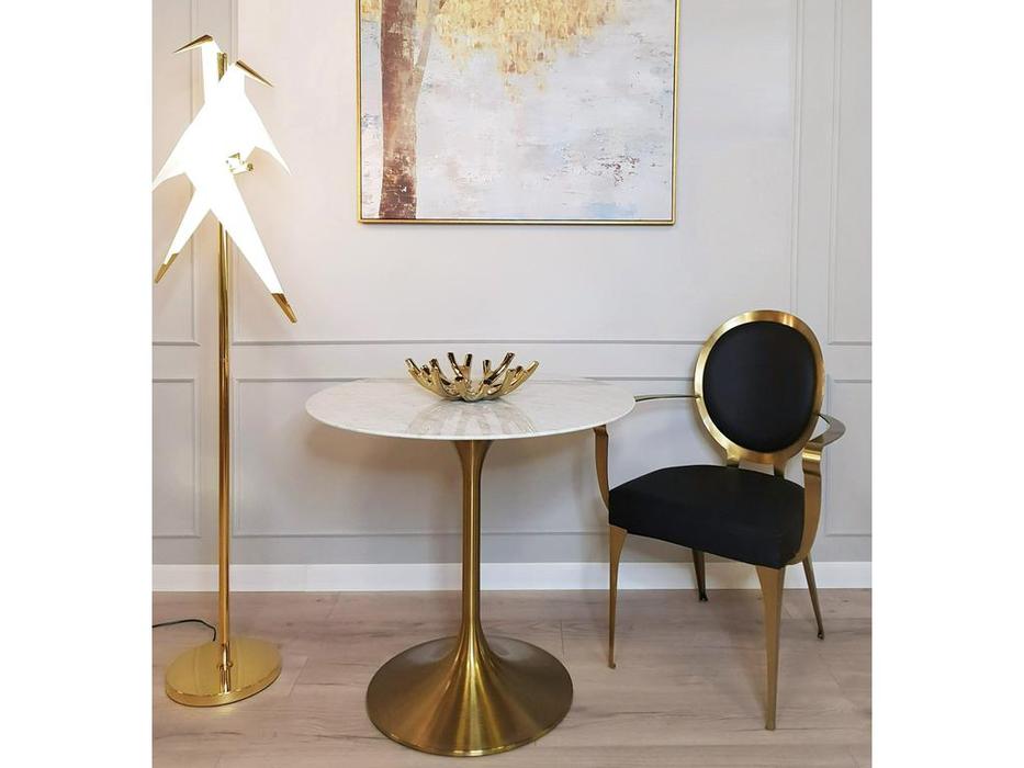 STG: Tulip Marble Brass: стол обеденный  (белый мрамор)