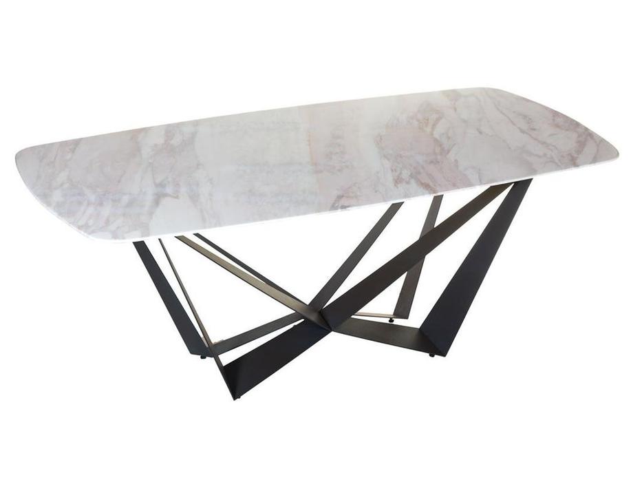 STG: Scorpio Marble B5809: стол обеденный 200 нераскладной (белый, латунь)