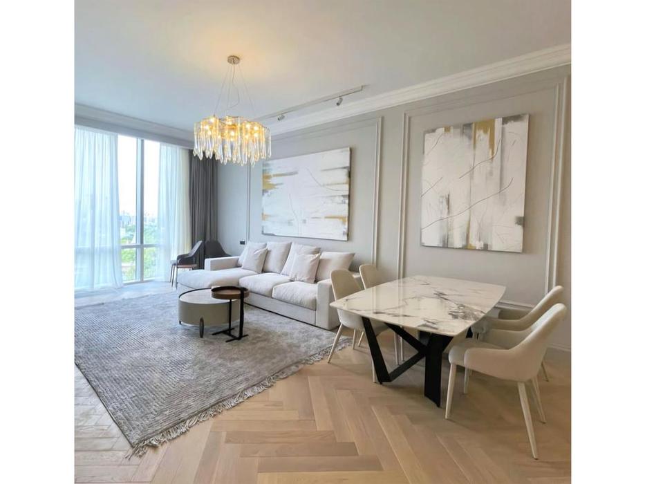 STG: Scorpio Marble B5809: стол обеденный 200 нераскладной (белый, черный)