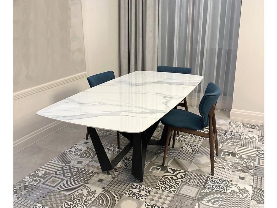 STG: Scorpio Marble B5809: стол обеденный 200 нераскладной (белый, черный)