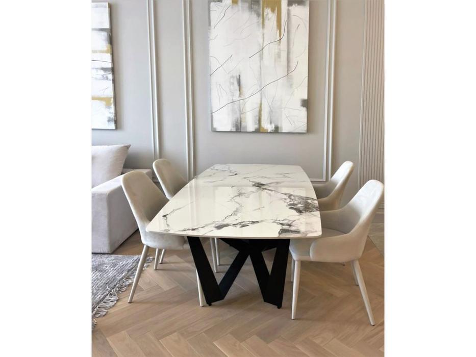 STG: Scorpio Marble B5809: стол обеденный 220 нераскладной (белый, черный)