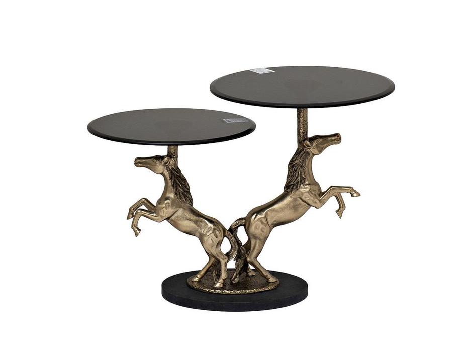 Garda Decor: HORSES: стол журнальный  круглый (черный)